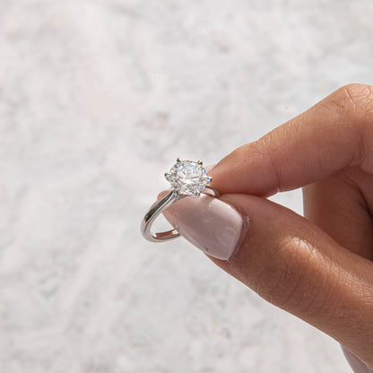 Hidden Halo-Round Lab Grown Diamond Engagement Ring