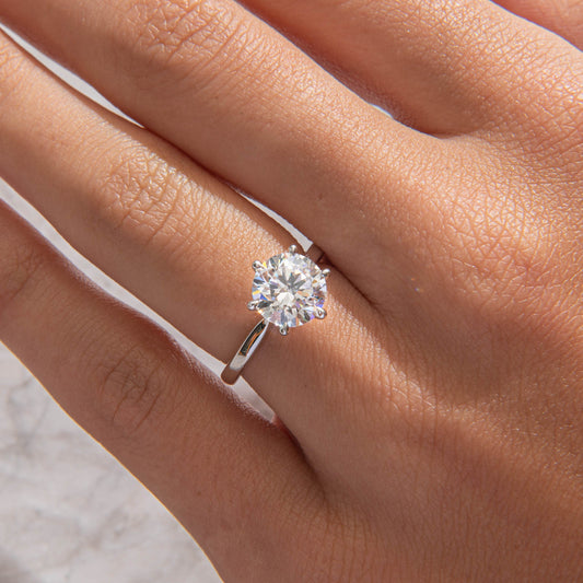 Hidden Halo-Round Lab Grown Diamond Engagement Ring