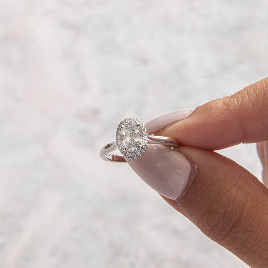 Halo-Oval Lab Grown Diamond Engagement Ring