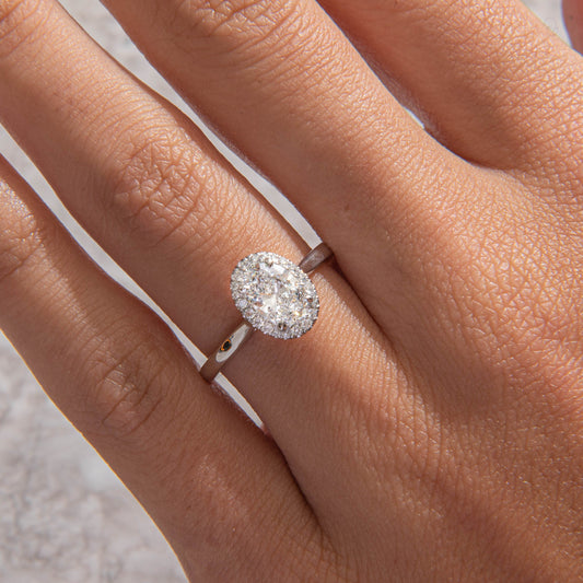 Halo-Oval Lab Grown Diamond Engagement Ring