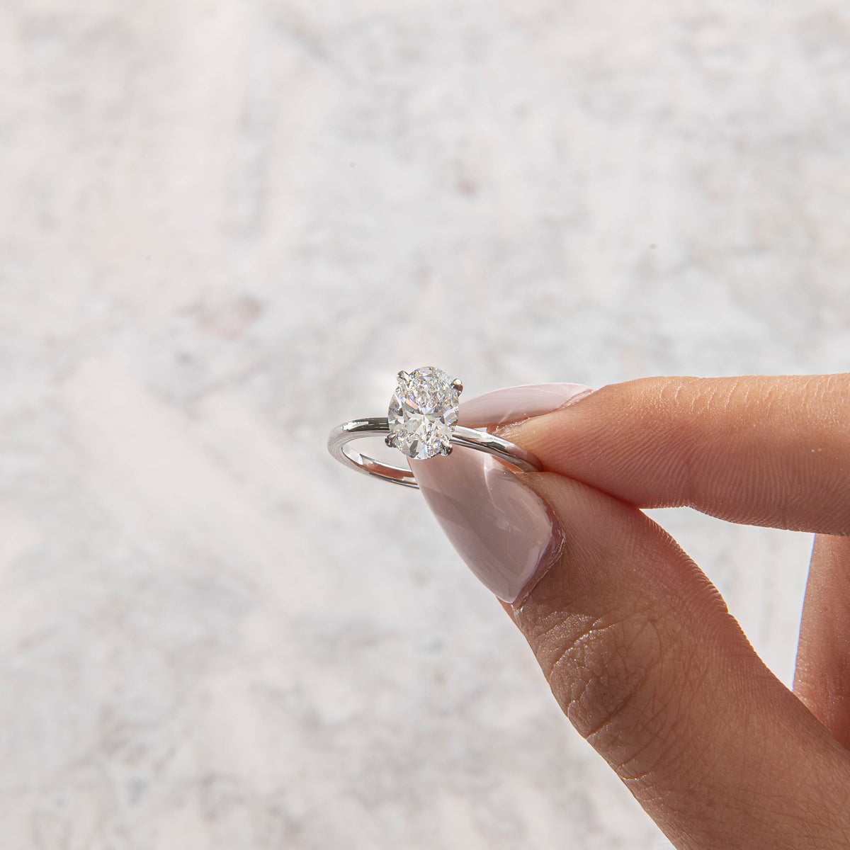 Solitaire-Oval Lab Grown Diamond Engagement Ring