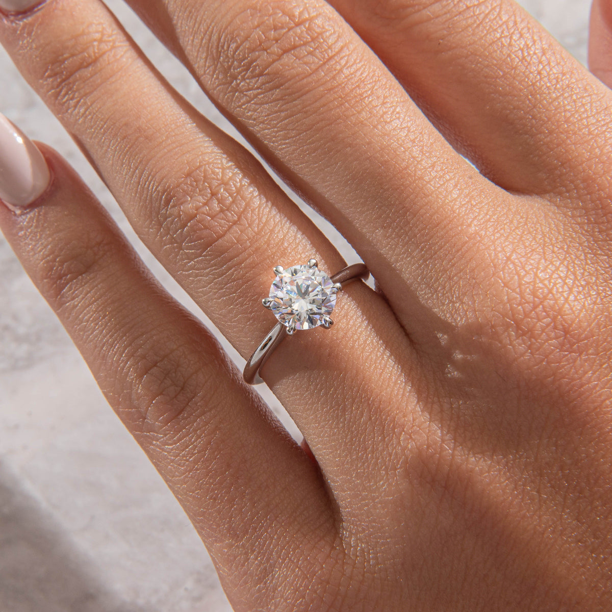 Solitaire Six Prong-Round Lab Grown Diamond Engagement Ring