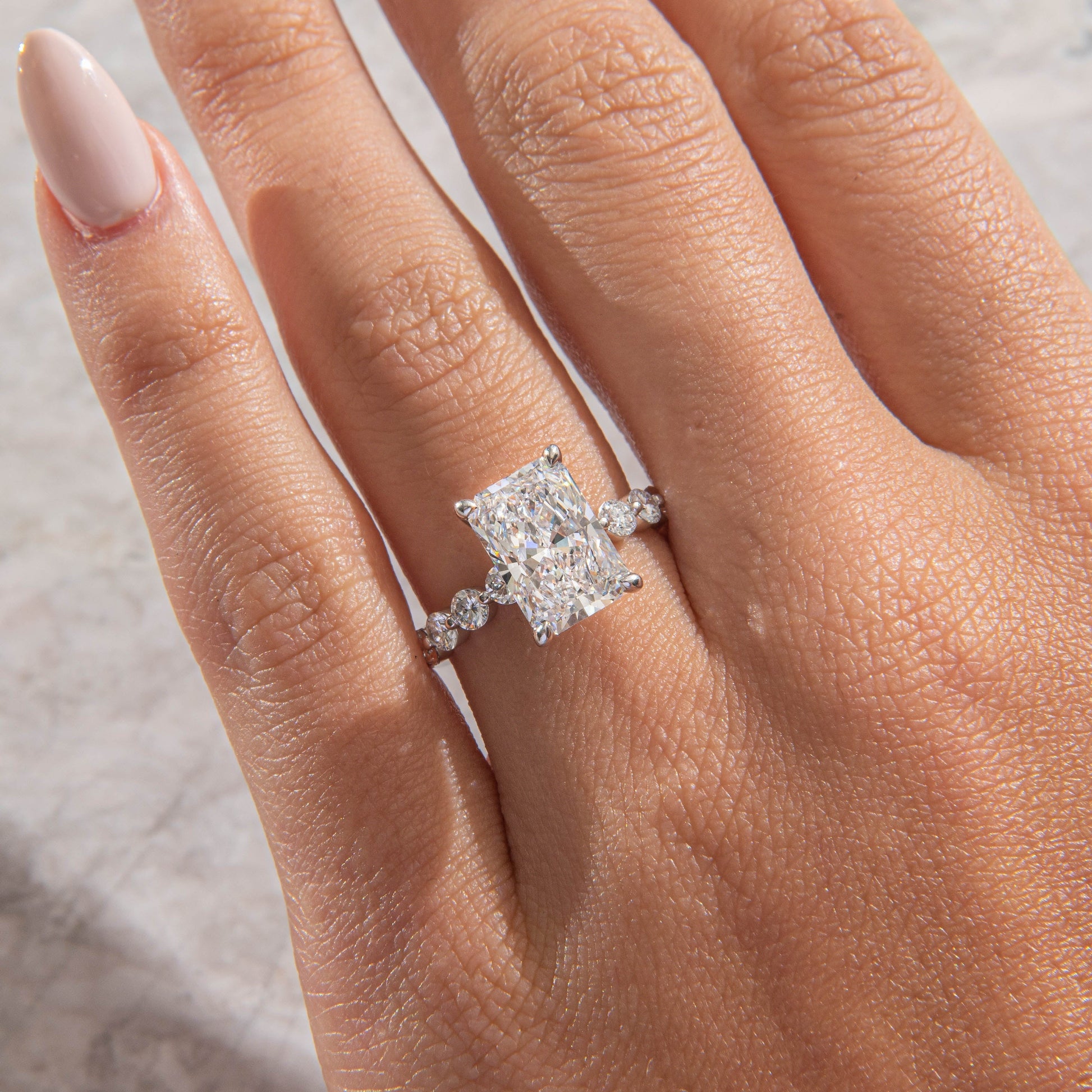 Bubble Pave-Radiant Lab Grown Diamond Engagement Ring