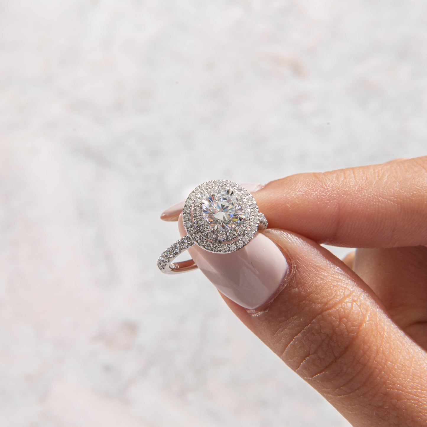 Double Halo & Pave-Round Lab Grown Diamond Engagement Ring