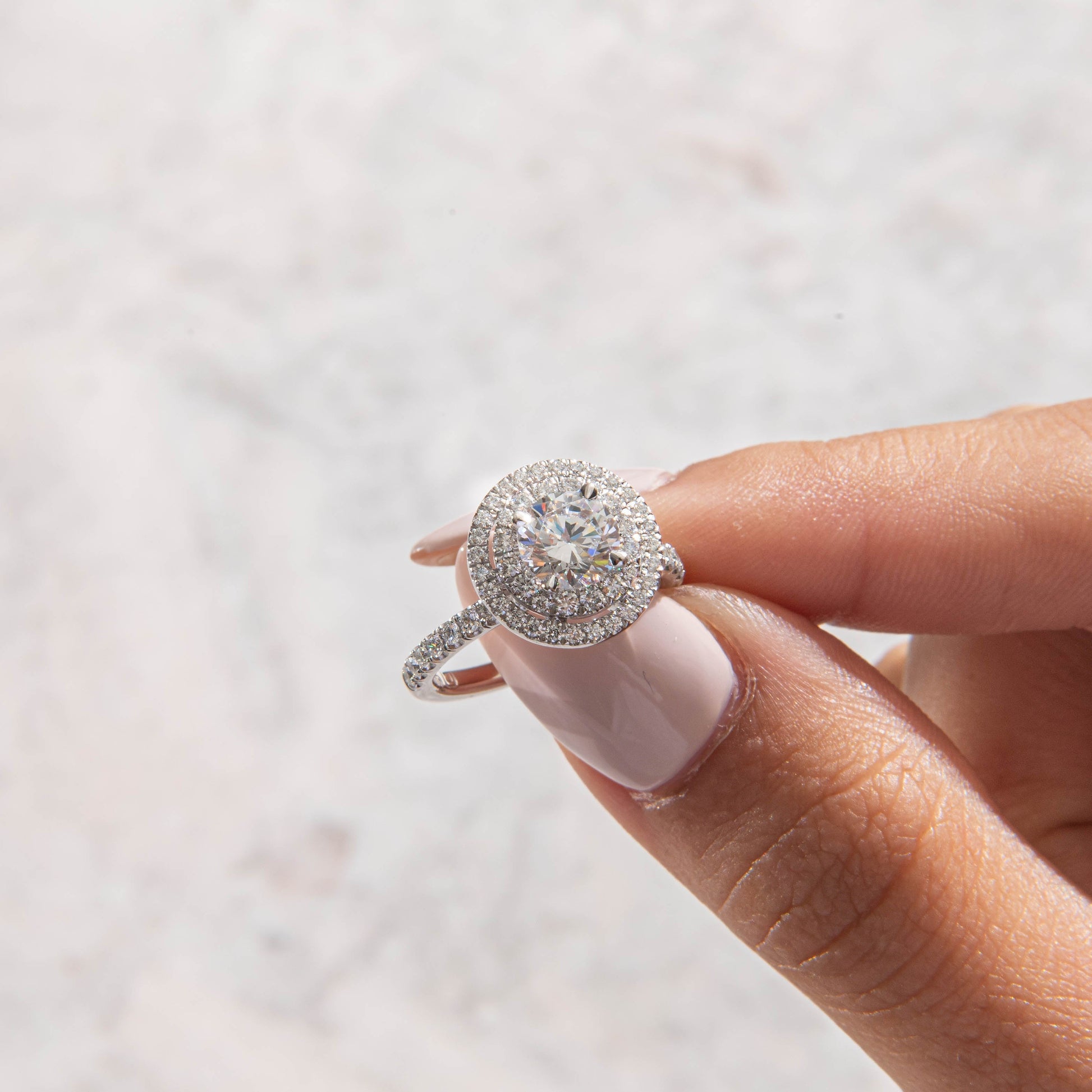 Double Halo & Pave-Round Lab Grown Diamond Engagement Ring