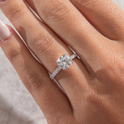 Hidden Halo & Pave-Round Lab Grown Diamond Engagement Ring