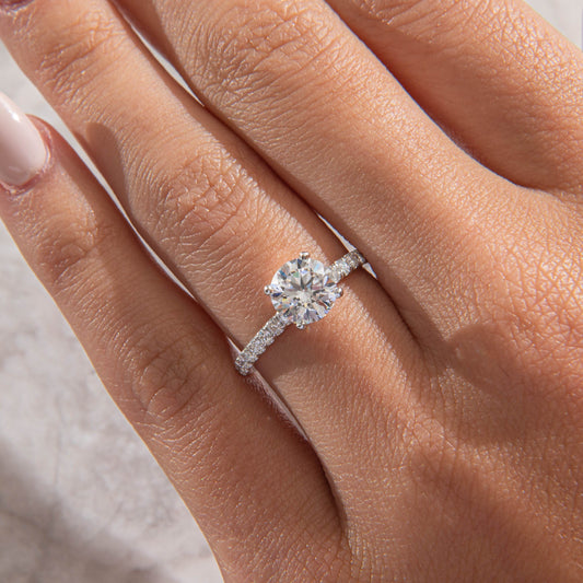 Hidden Halo & Pave-Round Lab Grown Diamond Engagement Ring