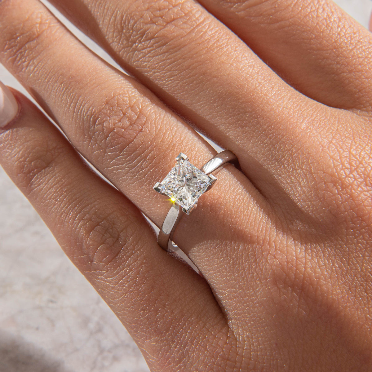 Solitaire-Princess Lab Grown Diamond Engagement Ring