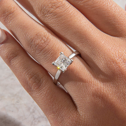 Solitaire-Princess Lab Grown Diamond Engagement Ring