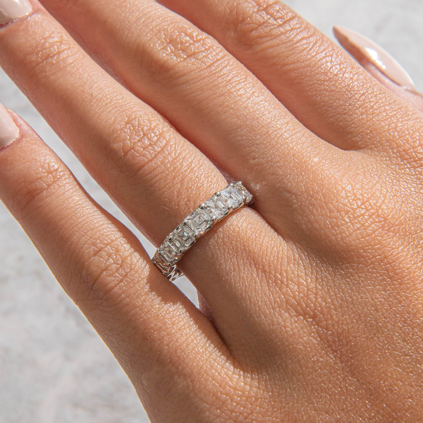 Eternity-3.3 CT Asscher Lab Grown Diamond Wedding Band