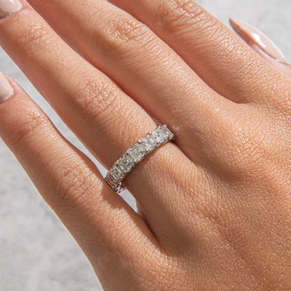 Eternity-3.3 CT Asscher Lab Grown Diamond Wedding Band