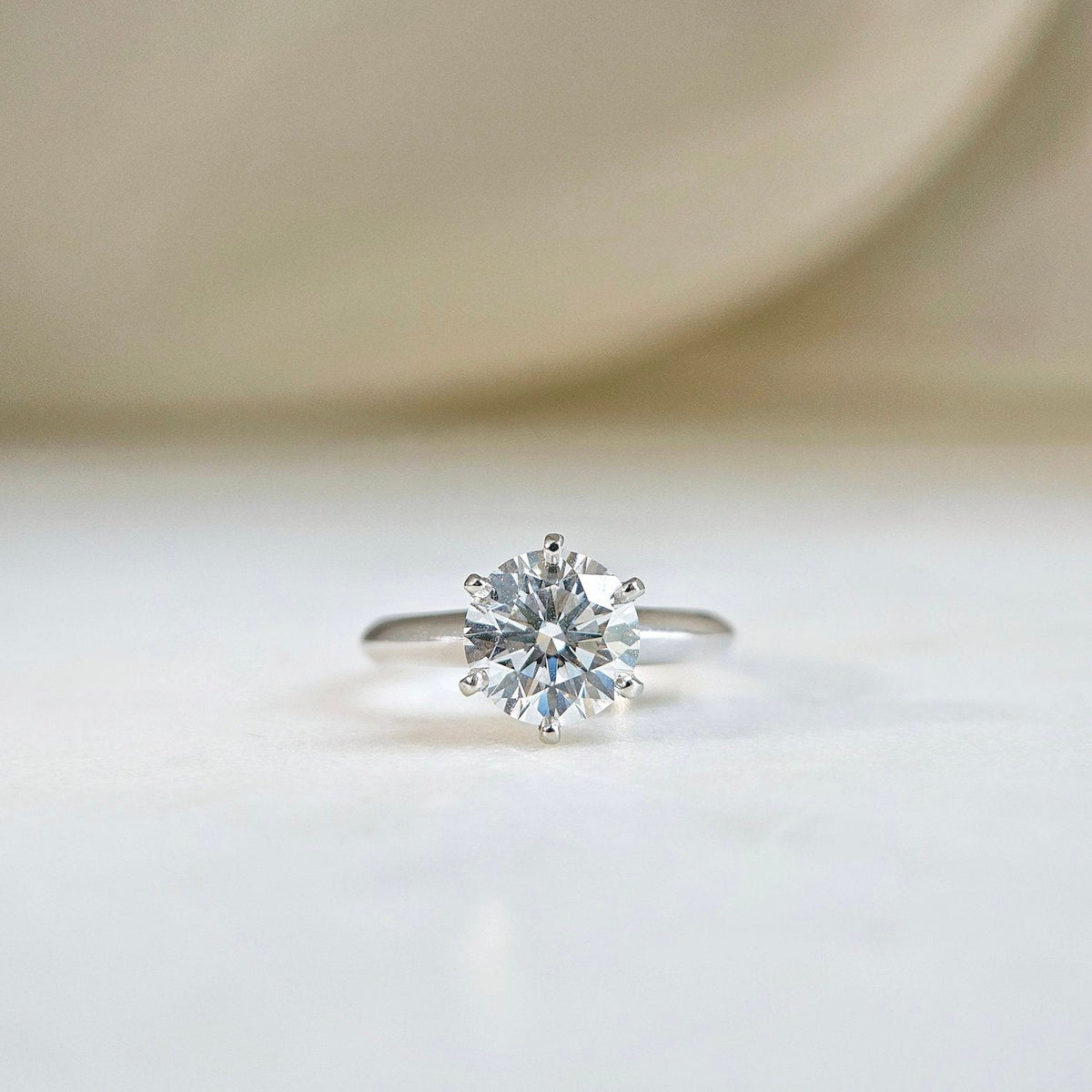 Solitaire-2.55 CT Round Lab Grown Diamond Engagement Ring