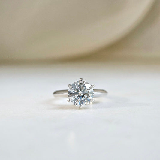 Solitaire-2.55 CT Round Lab Grown Diamond Engagement Ring