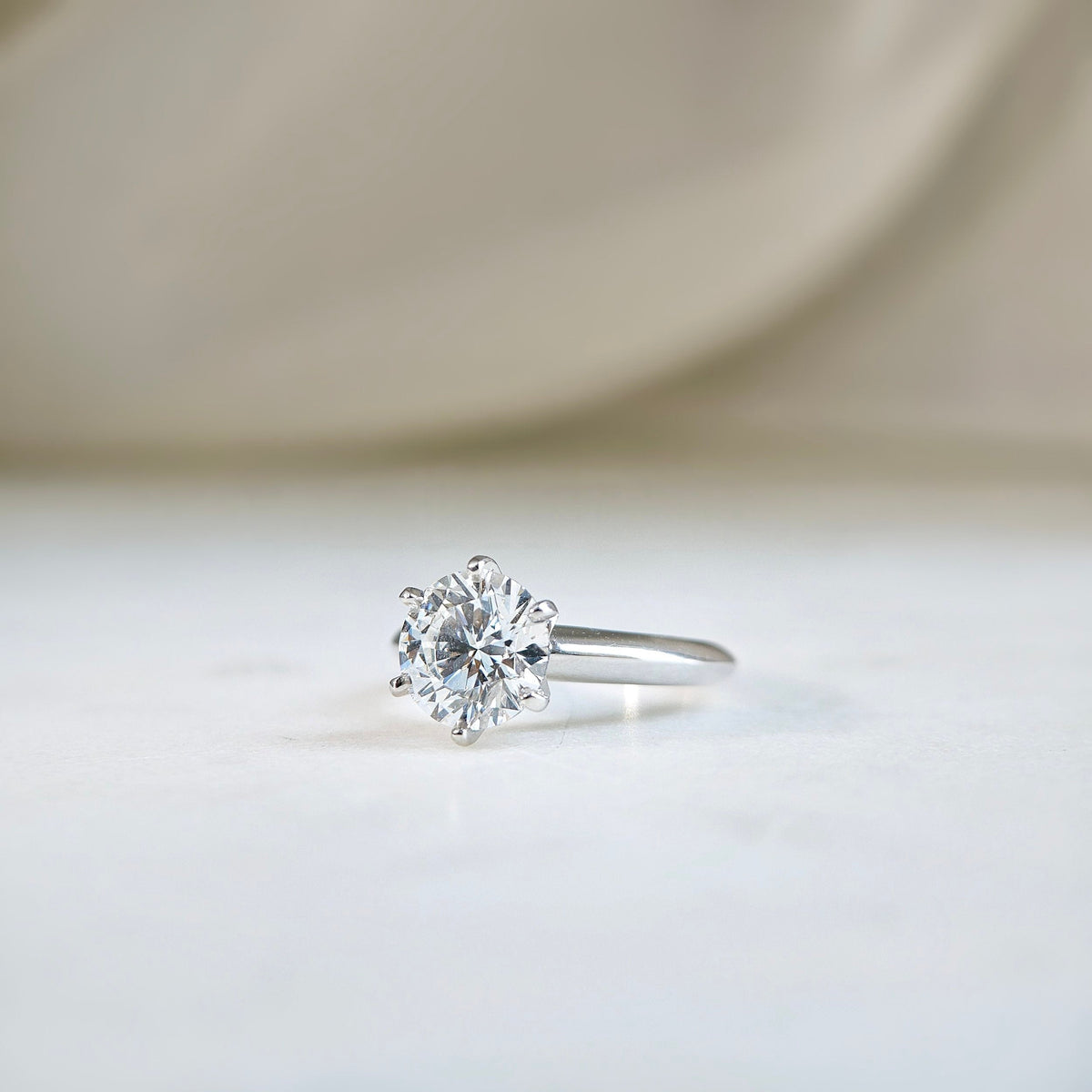 Solitaire-2.55 CT Round Lab Grown Diamond Engagement Ring