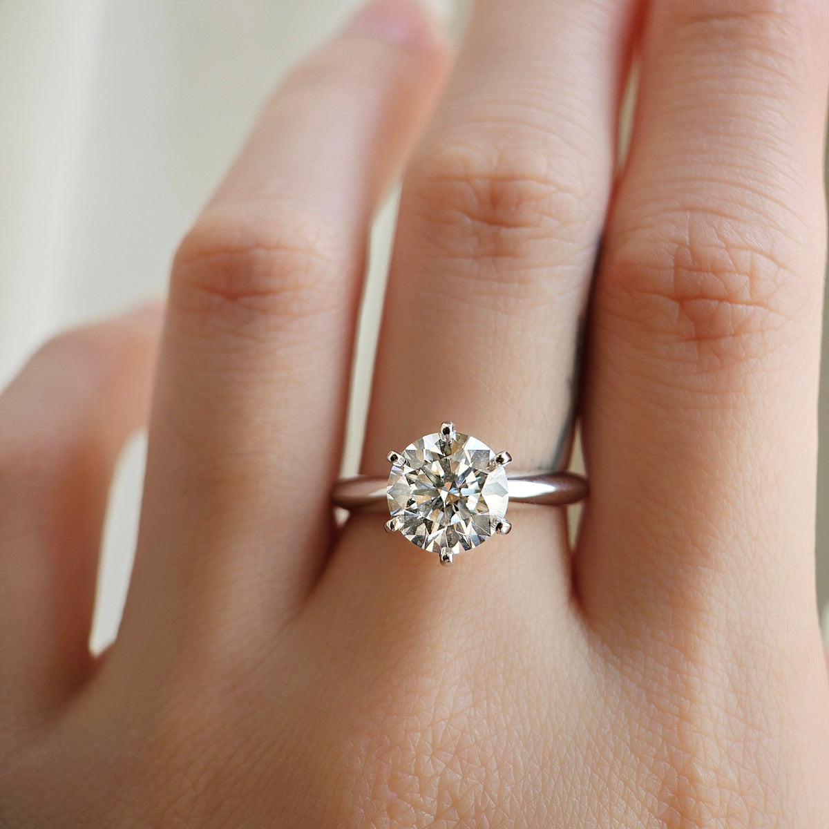 Solitaire-2.55 CT Round Lab Grown Diamond Engagement Ring