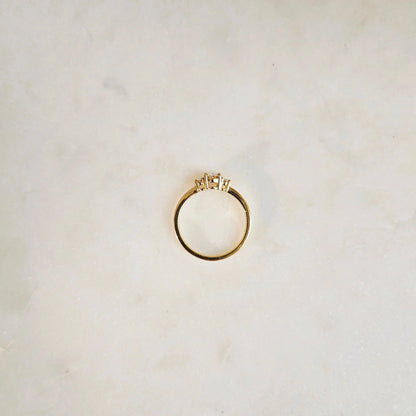 Three Stone-0.55 CT Oval Lab Grown Diamond Engagement Ring