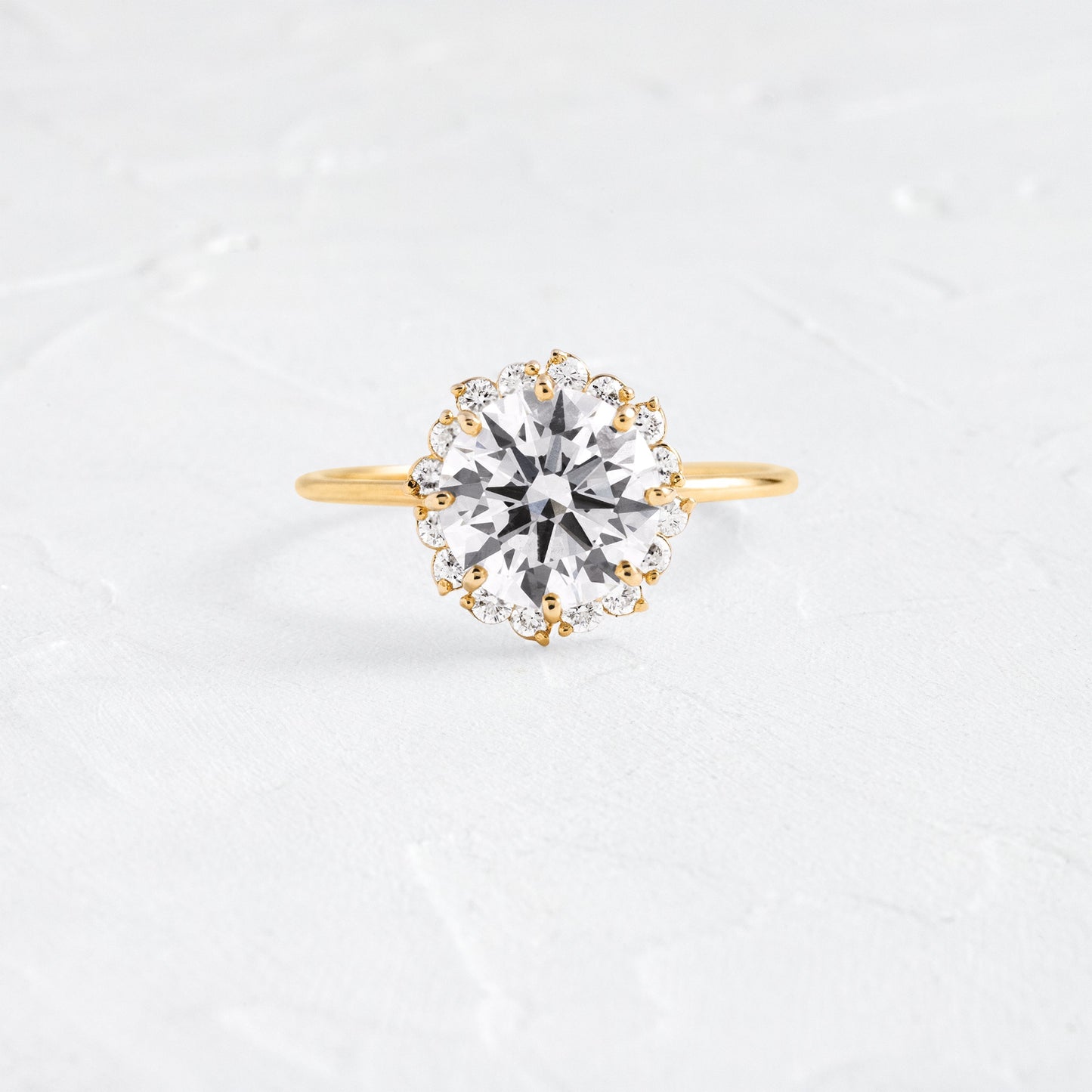 Halo-Round Lab Grown Diamond Engagement Ring