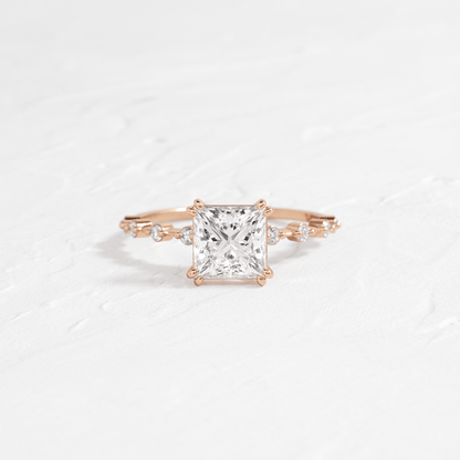 Pave-Princess Lab Grown Diamond Engagement Ring