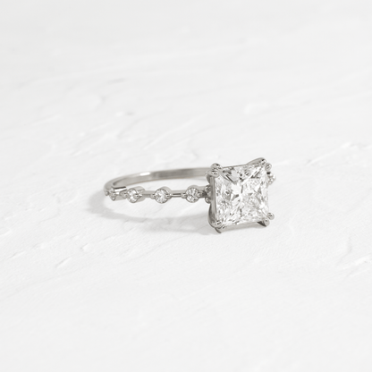Pave-Princess Lab Grown Diamond Engagement Ring