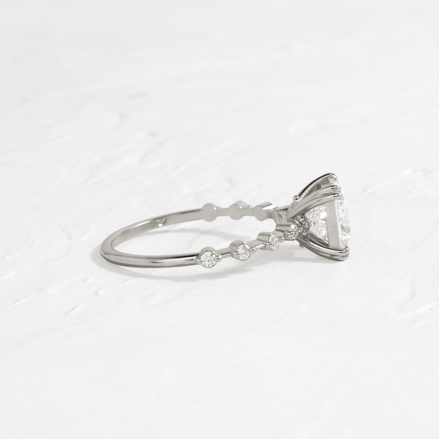 Pave-Princess Lab Grown Diamond Engagement Ring