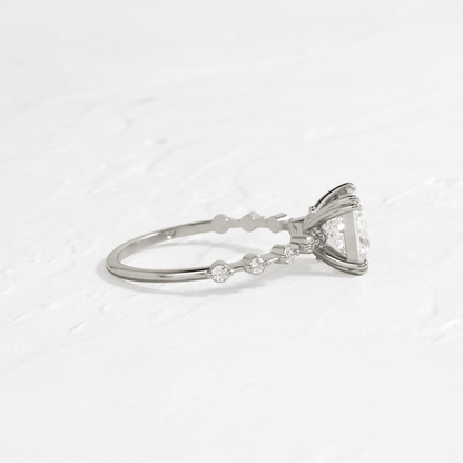 Pave-Princess Lab Grown Diamond Engagement Ring