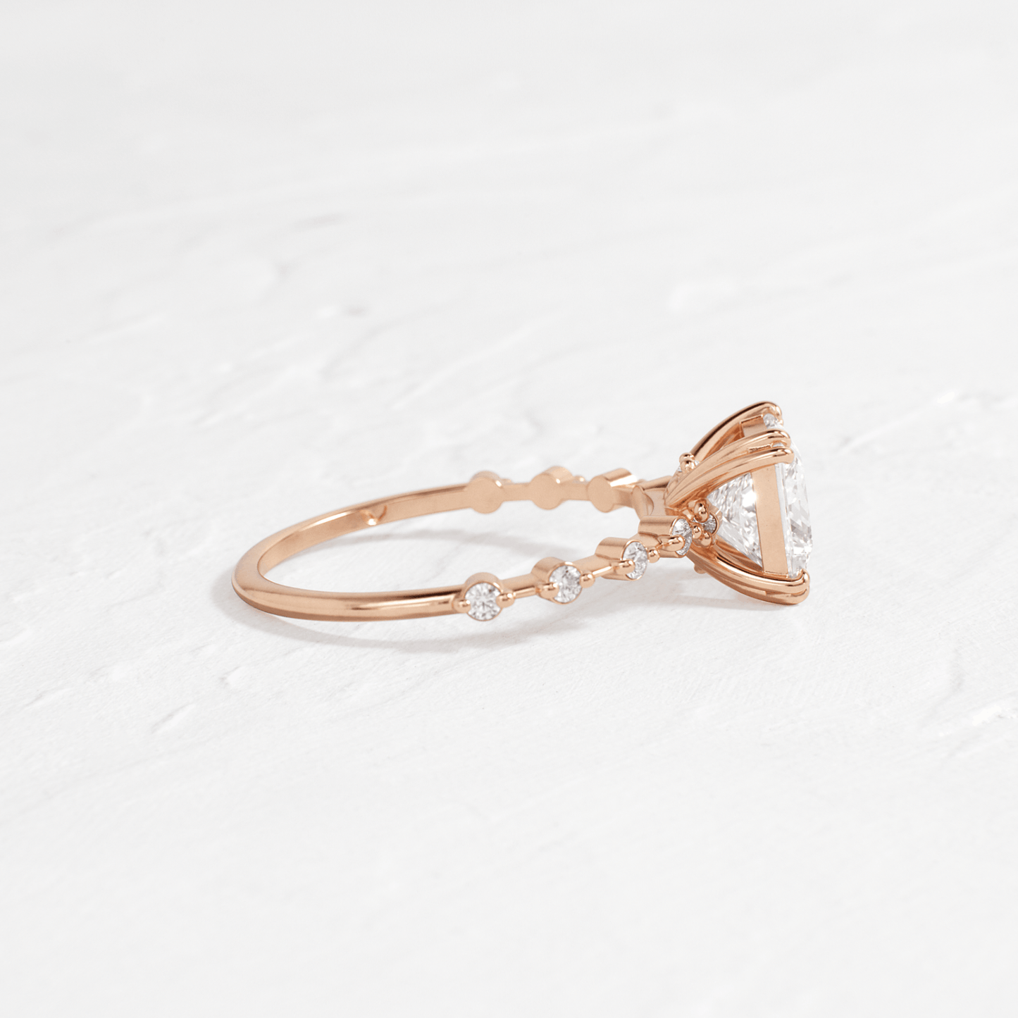 Pave-Princess Lab Grown Diamond Engagement Ring