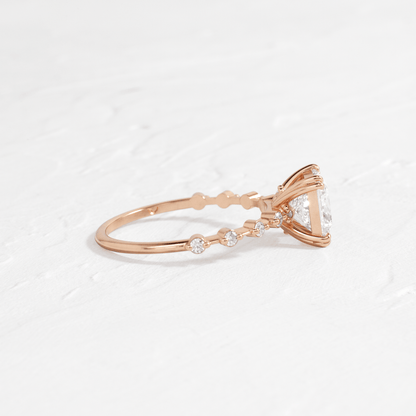 Pave-Princess Lab Grown Diamond Engagement Ring