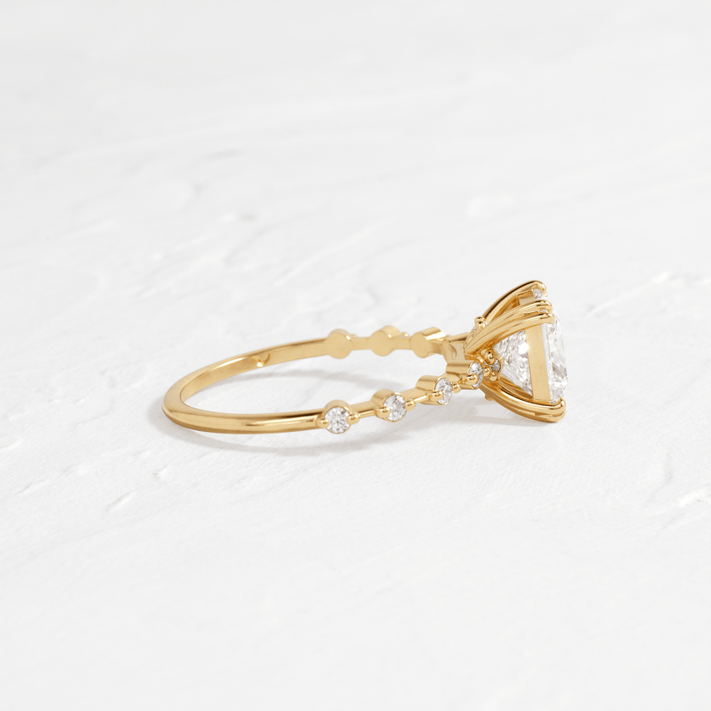 Pave-Princess Lab Grown Diamond Engagement Ring