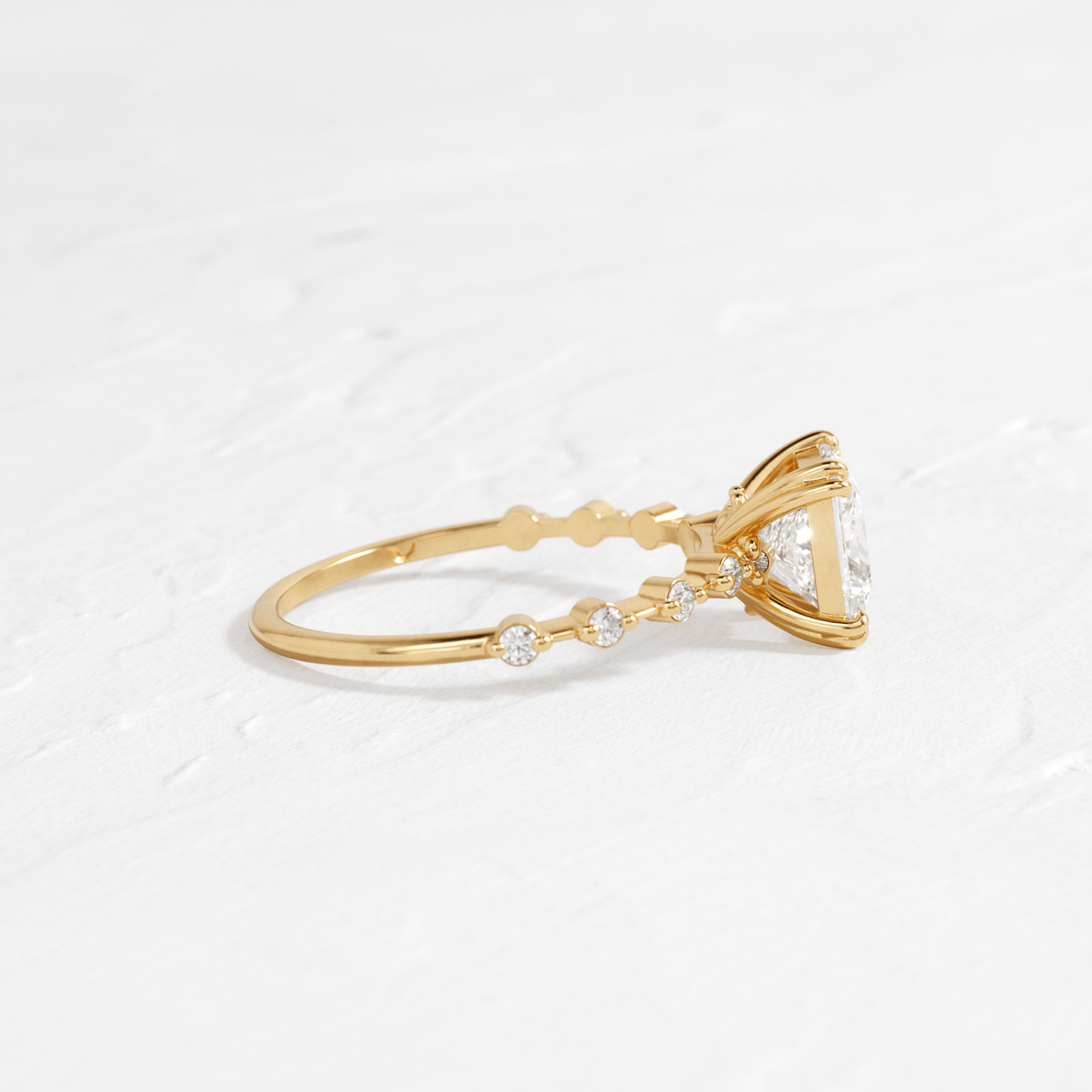 Pave-Princess Lab Grown Diamond Engagement Ring
