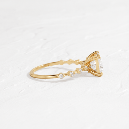Pave-Princess Lab Grown Diamond Engagement Ring