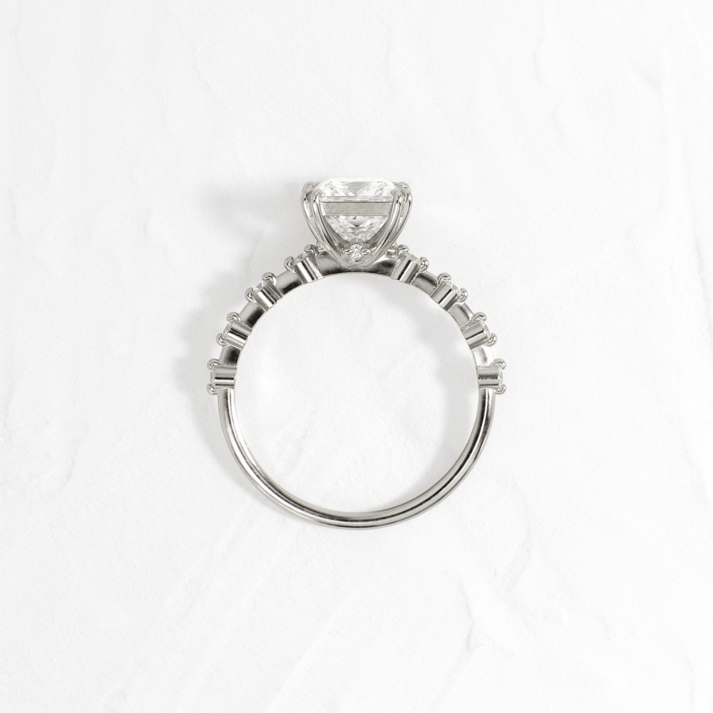Pave-Princess Lab Grown Diamond Engagement Ring