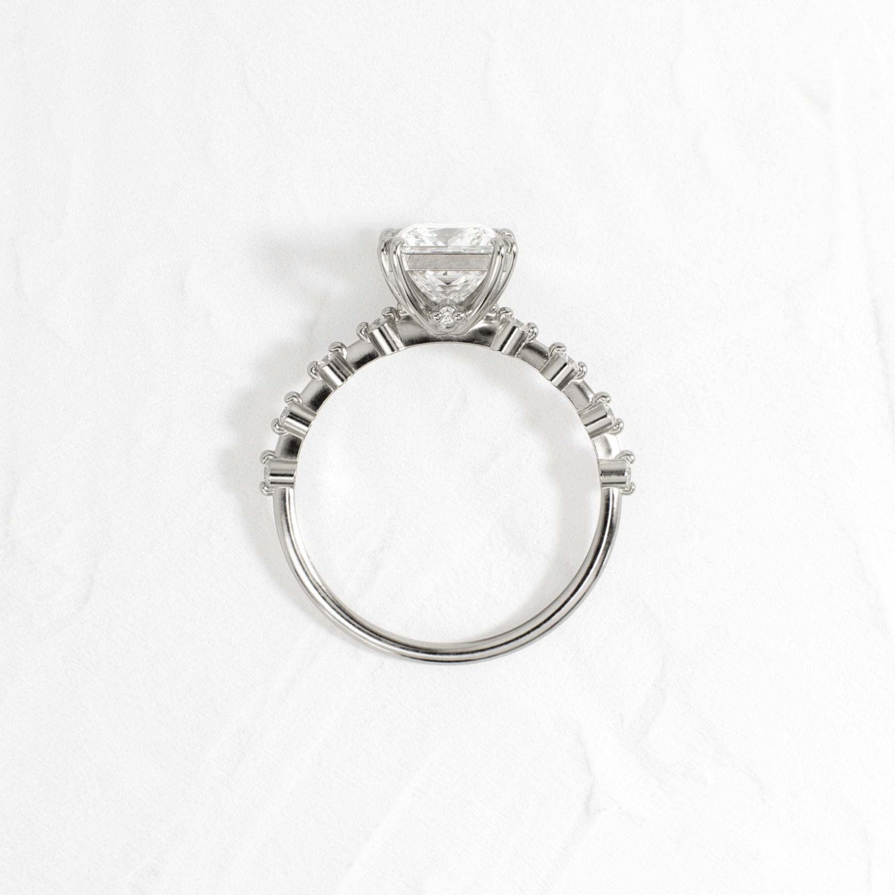 Pave-Princess Lab Grown Diamond Engagement Ring