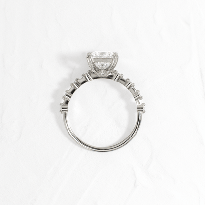 Pave-Princess Lab Grown Diamond Engagement Ring