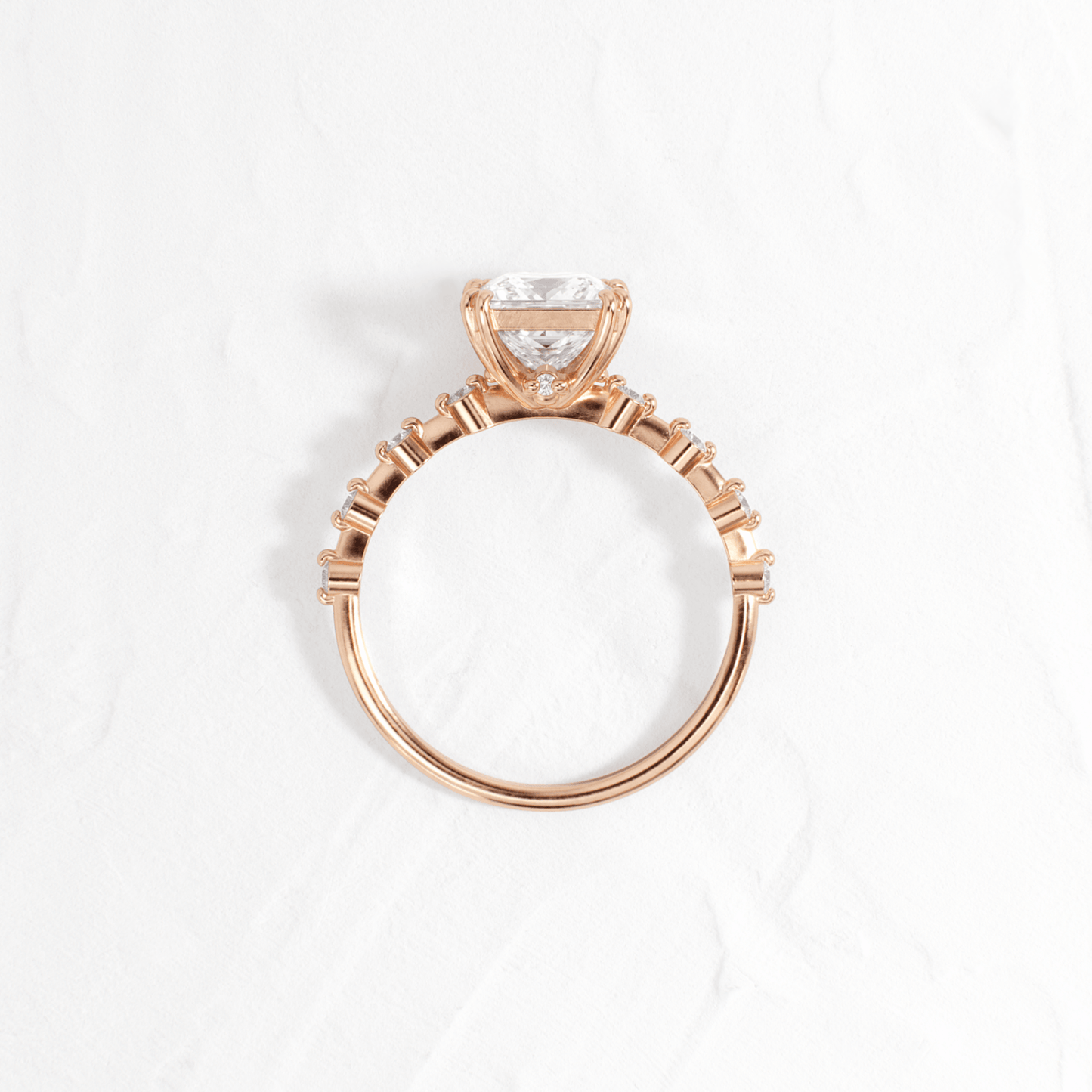 Pave-Princess Lab Grown Diamond Engagement Ring