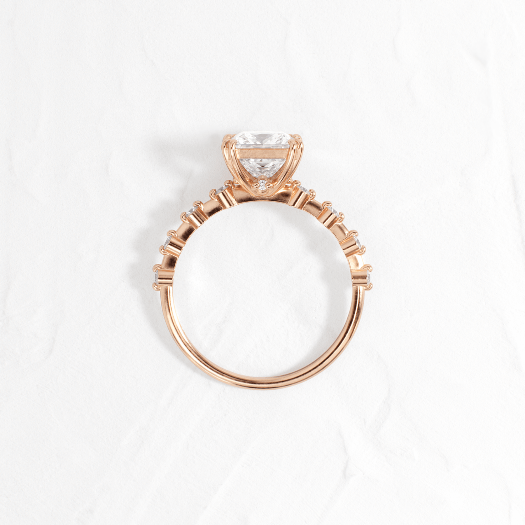 Pave-Princess Lab Grown Diamond Engagement Ring
