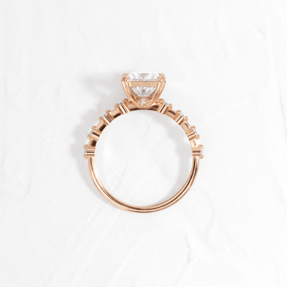 Pave-Princess Lab Grown Diamond Engagement Ring