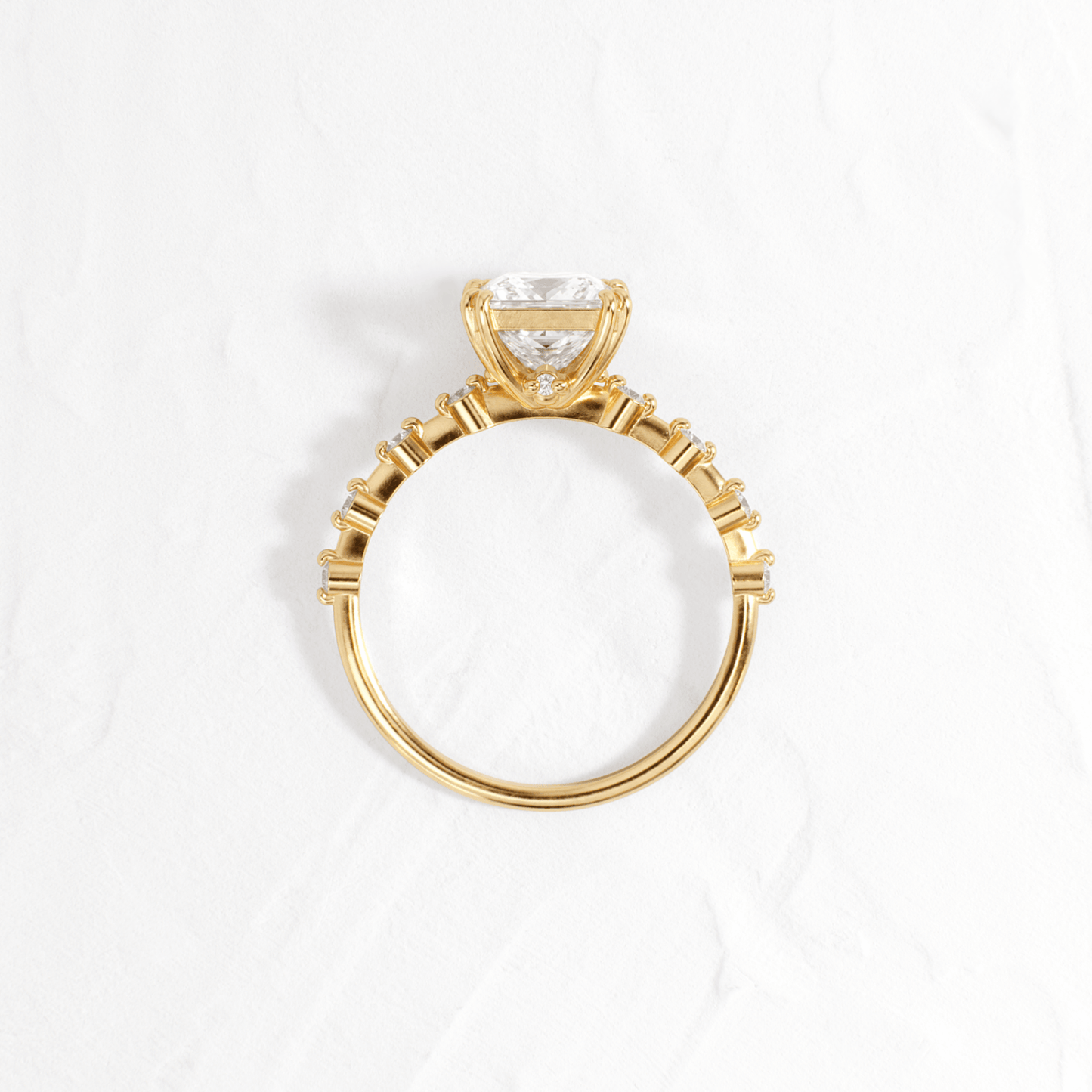 Pave-Princess Lab Grown Diamond Engagement Ring