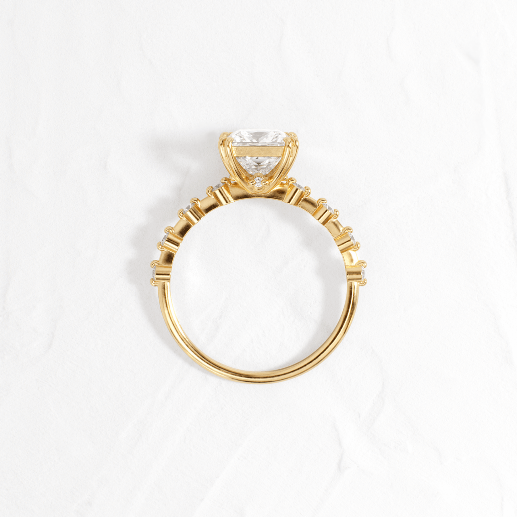 Pave-Princess Lab Grown Diamond Engagement Ring