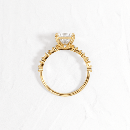 Pave-Princess Lab Grown Diamond Engagement Ring