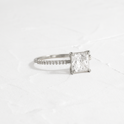 Pave-Princess Lab Grown Diamond Engagement Ring