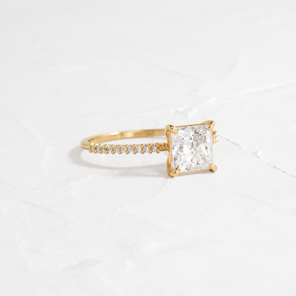 Pave-Princess Lab Grown Diamond Engagement Ring