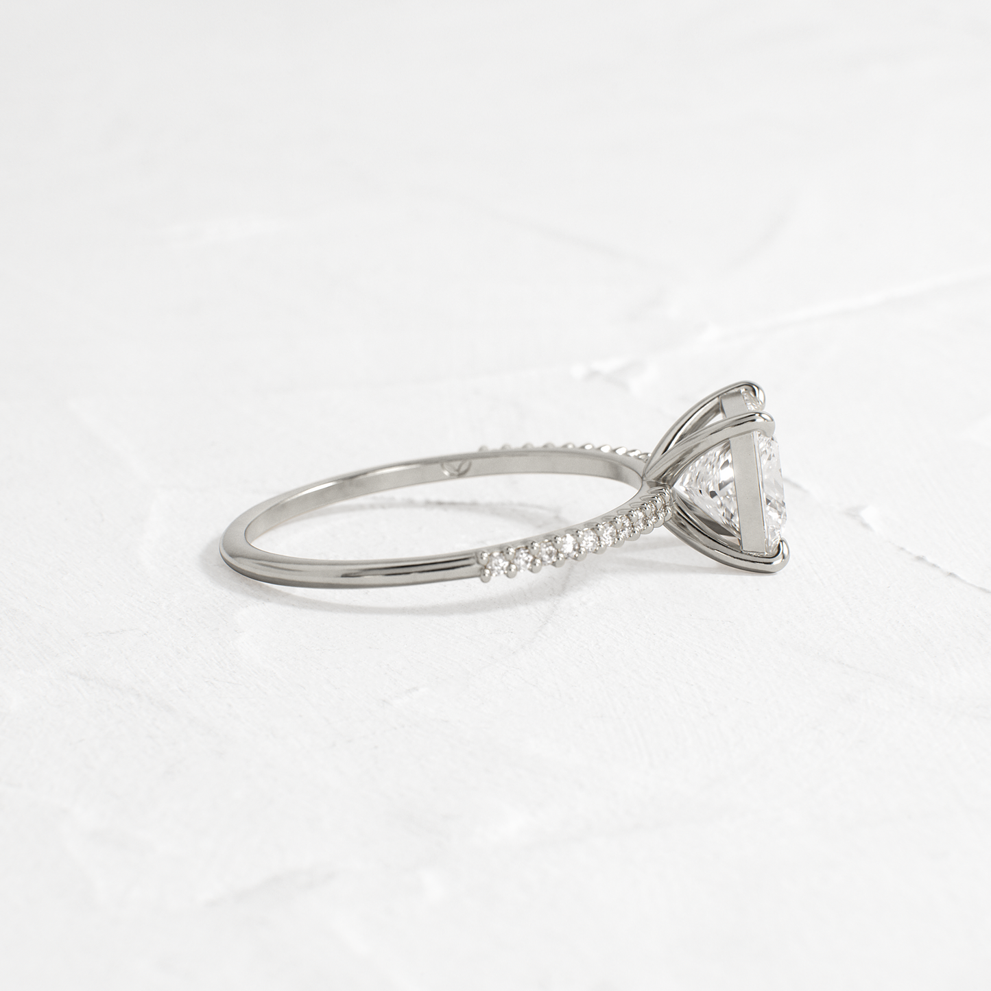 Pave-Princess Lab Grown Diamond Engagement Ring