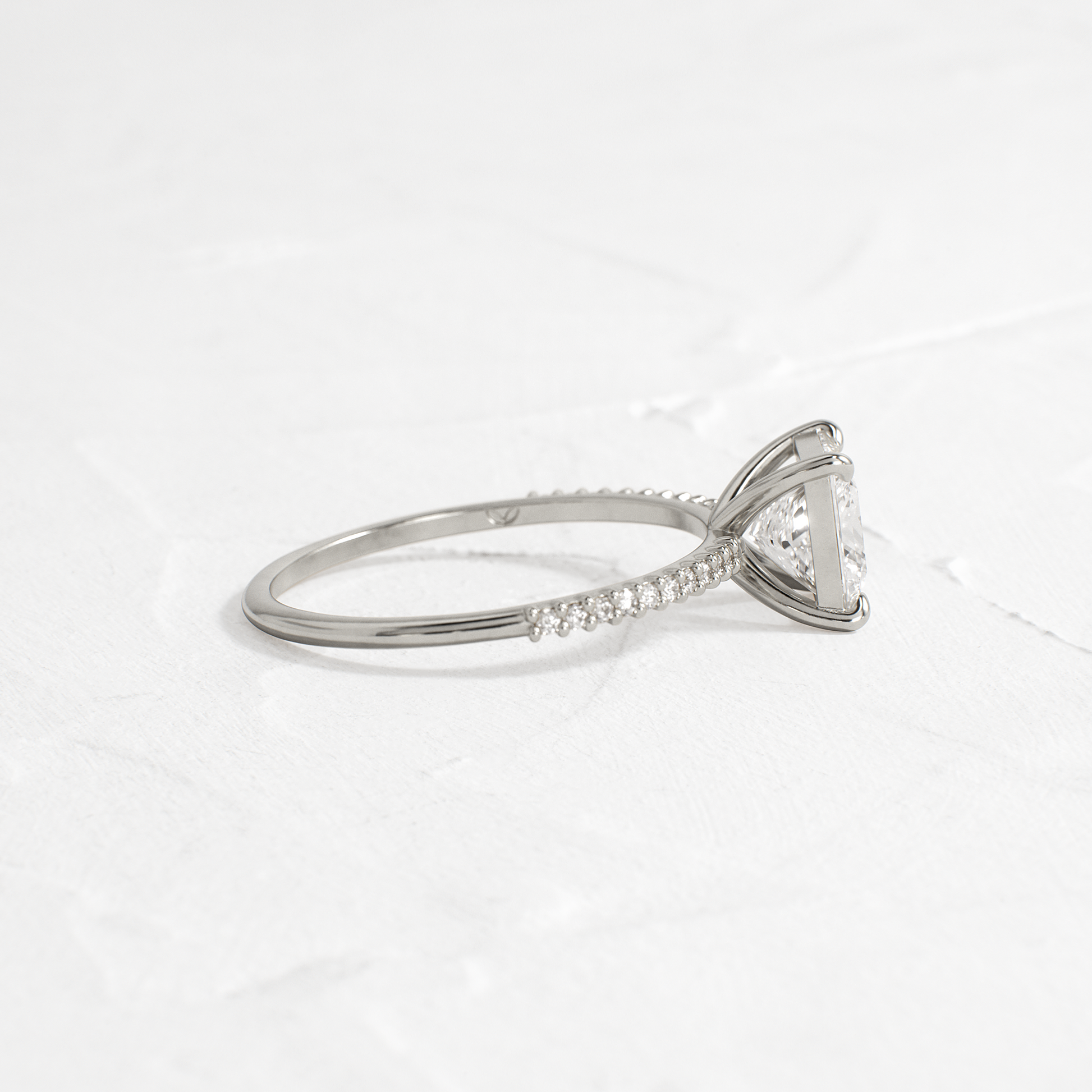 Pave-Princess Lab Grown Diamond Engagement Ring
