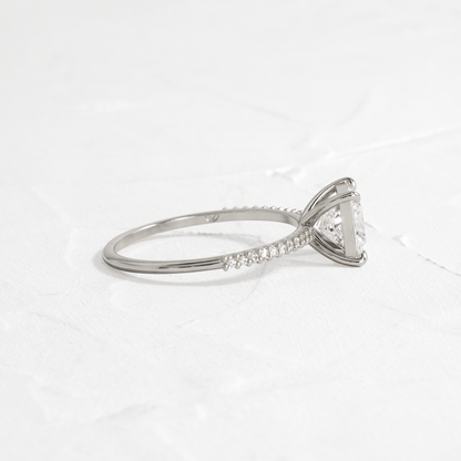 Pave-Princess Lab Grown Diamond Engagement Ring