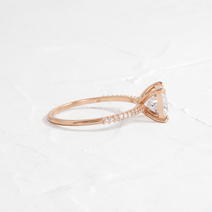 Pave-Princess Lab Grown Diamond Engagement Ring