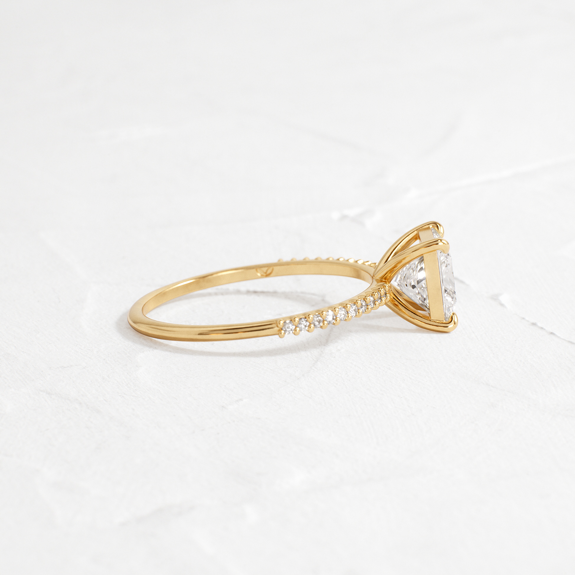 Pave-Princess Lab Grown Diamond Engagement Ring