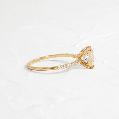 Pave-Princess Lab Grown Diamond Engagement Ring