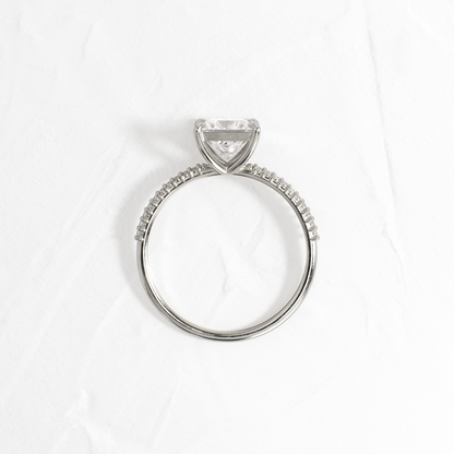 Pave-Princess Lab Grown Diamond Engagement Ring