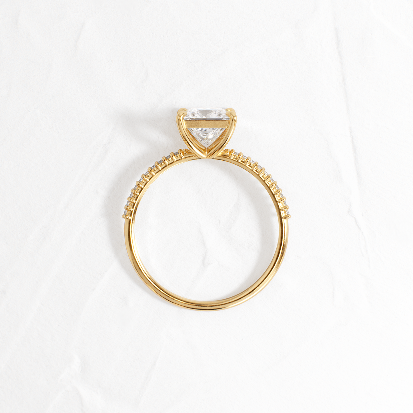 Pave-Princess Lab Grown Diamond Engagement Ring