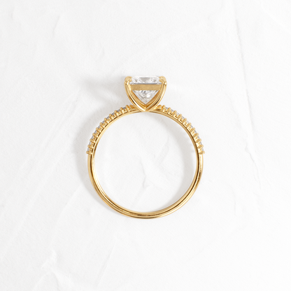 Pave-Princess Lab Grown Diamond Engagement Ring